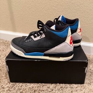 Jordan 3 Retro OG - Black and Blue size 6.5